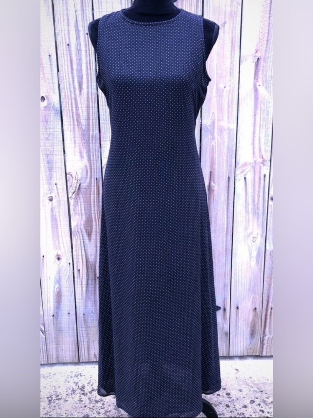 Liz Claiborne Classics Petite Navy Sleeveless Maxi Dress Size 10P
